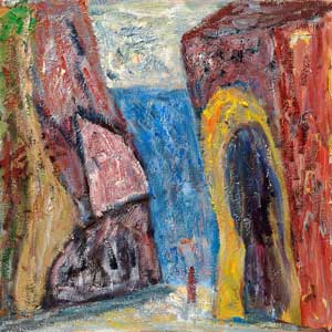 Cliffs & Sea, 24"x24" Oil on Canvas, 2009