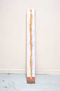 Negative Space Thin Figure,primer & oil 31" on 2"x4", 2013