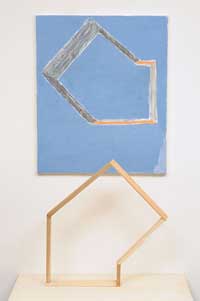 Object & painting of object,  Wood & Oil on Canvas 19"x18"x2", 2013